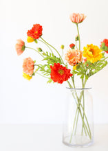 Load image into Gallery viewer, Real Touch Poppy Fake Flowers in Coral
