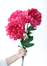 Load image into Gallery viewer, Hot Pink Real Touch Peony Flower
