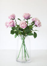 Load image into Gallery viewer, Half Opening Silk Rose in Lavender - 26" Tall
