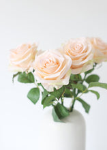 Load image into Gallery viewer, Open Silk Rose Bud in Pastel Peach Pink - 17.5" Tall
