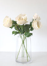 Load image into Gallery viewer, Half Open Artificial Rose in Beige Cream - 22" Tall
