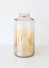 Load image into Gallery viewer, Glass Flower Vase in Iridescent Amber - 12.5" Tall
