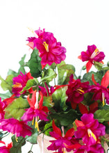 Load image into Gallery viewer, Fuchsia Faux Flower Hanging Bush in Red Violet
