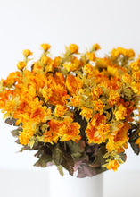 Load image into Gallery viewer, Golden Orange Fake Mum Fall Flower Bush - 15"
