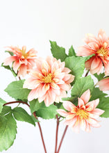 Load image into Gallery viewer, Pink Coral Fake Dahlia Flowers
