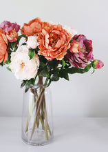 Load image into Gallery viewer, Dark Coral Orange Fake  Garden Peony - 6" Bloom
