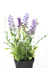 Load image into Gallery viewer, Mini Artificial Wildflower Lavender Plant in Pot - 9"
