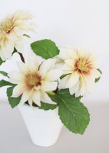 Load image into Gallery viewer, Ivory Fake Dahlia Flowering Plant in Clay Pot - 13"
