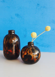 Leopard Animal Print Glass Bud Vase - 6.25" Tall