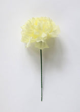 Load image into Gallery viewer, CASE OF 100 Light Yellow Carnation Bulk Silk Flower Picks - 5" Tall
