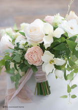 Load image into Gallery viewer, Half Open Artificial Rose in Beige Cream - 22" Tall
