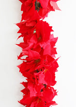 Load image into Gallery viewer, Red Majestic Velvet Poinsettia Holiday Garland - 6'
