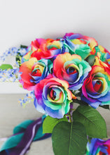 Load image into Gallery viewer, Artificial Rose Stem in Rainbow Colors - 20" Tall
