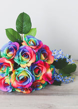 Load image into Gallery viewer, Artificial Rose Stem in Rainbow Colors - 20" Tall
