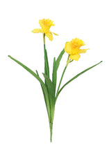 Load image into Gallery viewer, Yellow Real Touch 2 Stem Daffodil Spray- 18"
