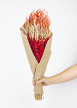 Load image into Gallery viewer, Red Assorted Dried Oats and Grass Bouquet - 25" Tall

