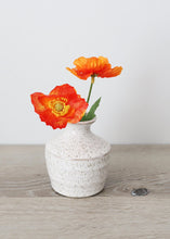 Load image into Gallery viewer, Distressed White Hari Ceramic Bud Vase - 3.5" Tall

