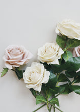 Load image into Gallery viewer, Artificial Flowers Rose in Eggshell Cream - 21.5" Tall
