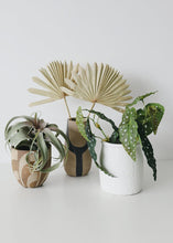 Load image into Gallery viewer, Brown and Black Painted Terracotta Flower Vase - 8.75" Tall
