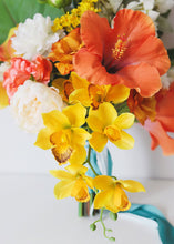 Load image into Gallery viewer, Silk Cymbidium Orchid in Golden Yellow - 30" Tall
