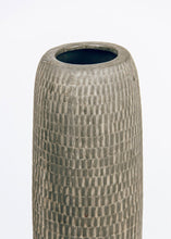 Load image into Gallery viewer, Tall Textured Stoneware Floral Vase in Grey - 13" Tall
