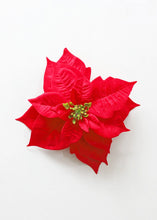 Load image into Gallery viewer, Red Royal Poinsettia Velvet Flower Clip-On Ornament - 11" Wide
