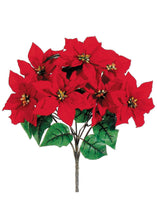 Load image into Gallery viewer, Indoor/Outdoor Water Resistant Artificial Poinsettia Bush in Red
