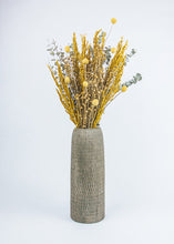 Load image into Gallery viewer, Yellow Billy Button and Flax Dried Flower Bouquet - 24" Tall
