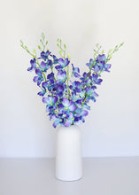 Load image into Gallery viewer, Silk Dendrobium Orchid in Purple and Blue - 35&quot; Tall
