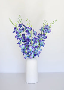 Silk Dendrobium Orchid in Purple and Blue - 35" Tall