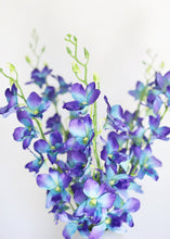 Load image into Gallery viewer, Silk Dendrobium Orchid in Purple and Blue - 35&quot; Tall
