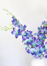 Load image into Gallery viewer, Silk Dendrobium Orchid in Purple and Blue - 35&quot; Tall
