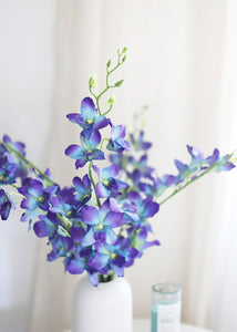 Silk Dendrobium Orchid in Purple and Blue - 35" Tall