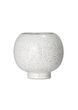 Load image into Gallery viewer, Distressed White Stoneware Footed Plant Pot - 5.5" Tall x 5.75" Wide
