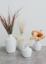 Load image into Gallery viewer, Distressed White Hari Ceramic Bud Vase - 3.5" Tall
