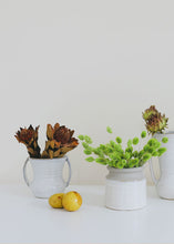 Load image into Gallery viewer, Brown and Beige Ceramic Flower Crock - 4.25"
