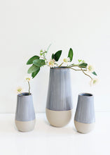 Load image into Gallery viewer, Slate Blue Ceramic Bud Vase 9.75” Tall
