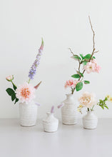 Load image into Gallery viewer, Distressed White Hari Ceramic Bud Vase - 3.5" Tall
