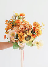 Load image into Gallery viewer, Large Orange Hydrangea Fake Flower - 10" Bloom 27" Tall
