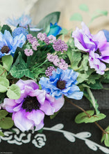 Load image into Gallery viewer, Artificial Anemone Flower Bush in Blue - 13&quot;
