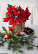 Load image into Gallery viewer, Indoor/Outdoor Water Resistant Artificial Poinsettia Bush in Red
