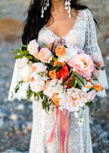 Load image into Gallery viewer, Blush Peach Real Touch Artificial Peony - 22" Tall
