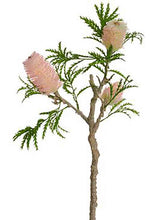 Load image into Gallery viewer, Pink Fake Banksia Protea Flower Branch - 34"
