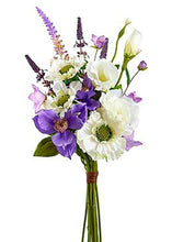 Load image into Gallery viewer, Cream Purple Vase Ready Flower Bundle 17"
