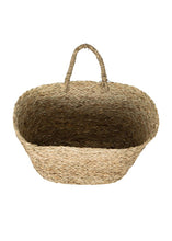 Load image into Gallery viewer, Set of 2 Woven Seagrass Wall Baskets with Handles
