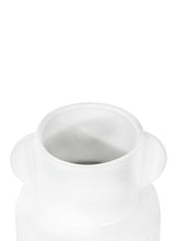 Load image into Gallery viewer, Patterned Stoneware Floral Vase in White - 6" Tall
