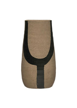 Load image into Gallery viewer, Brown and Black Painted Terracotta Flower Vase - 8.75" Tall
