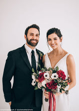 Load image into Gallery viewer, Artificial Burgundy Flower Peony Bush
