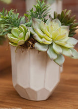 Load image into Gallery viewer, Geometric Ceramic Vase in Ivory - 4.25" Tall
