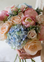 Load image into Gallery viewer, Delphinium Blue Small Silk Flower Hydrangea - 3" Bloom
